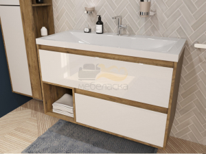 Тумба с раковиной Monaco Wood 1000 2 ящика с нишей