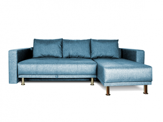 Угловой диван серо-синий с подлокотниками Некст denim