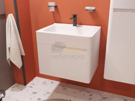 Тумба с раковиной Kare Luxe 600 навесная 1 ящик