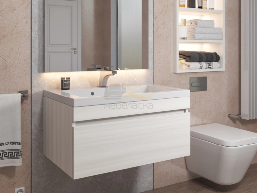 Тумба с раковиной Uperwood Eva Дуб Харбор белый 75 см